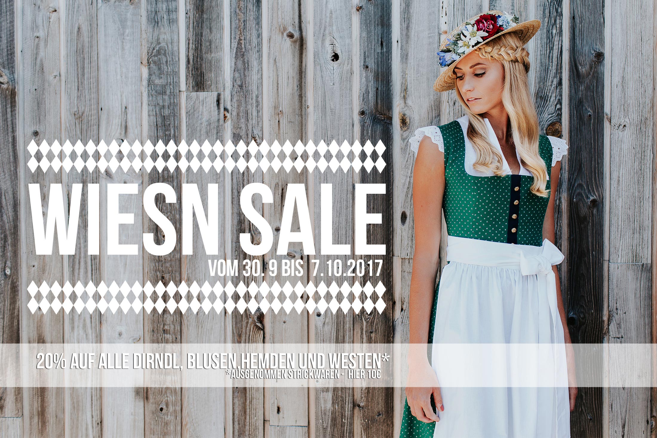 +++WIESN ENDSPURT 2017 - der grosse JAN&INA Trachten Wiesn Sale 2017 von Samstag 30.9.2017 bis Samstag 7.10. 2017+++