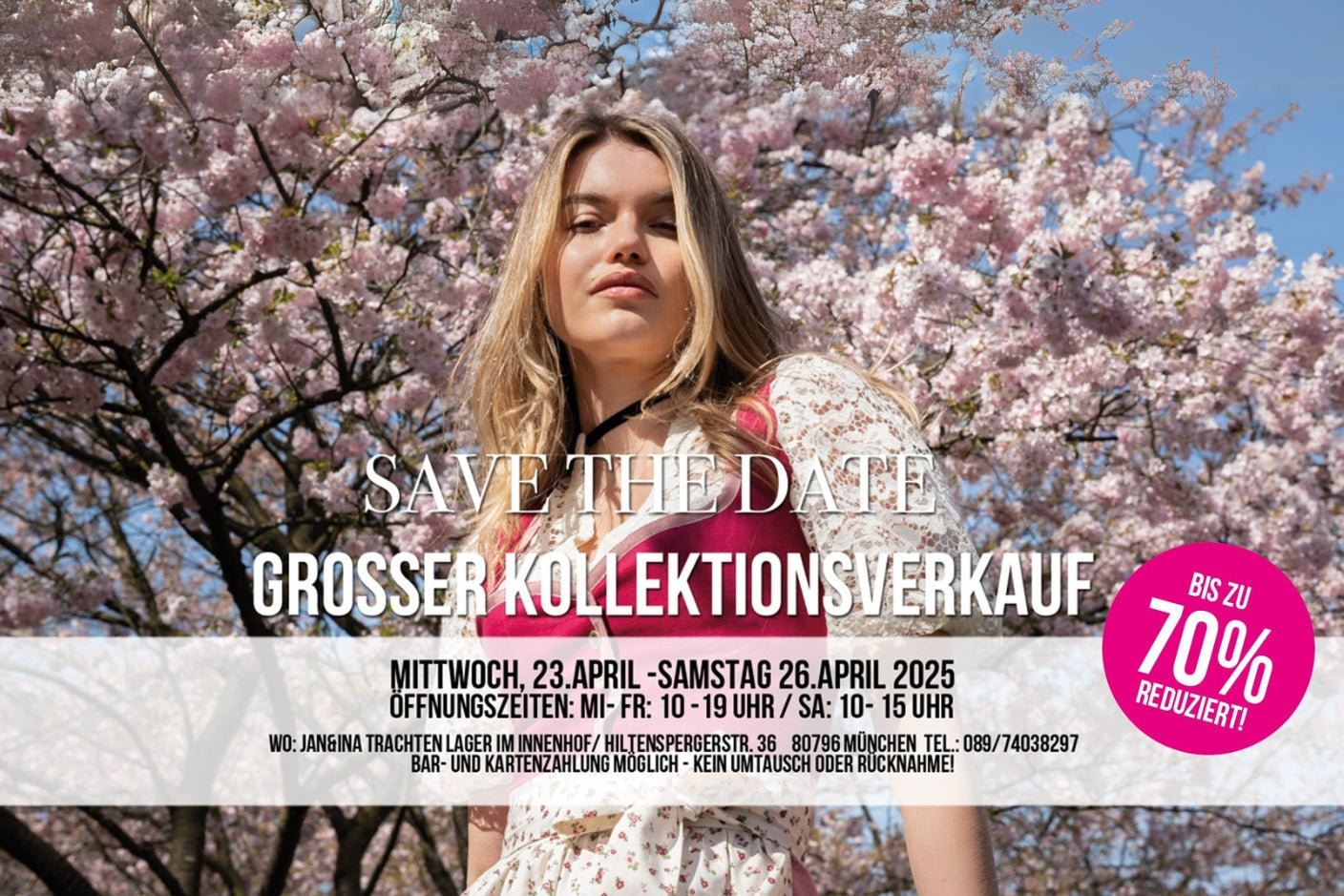 Der GROßE KOLLEKTIONSVERKAUF VON JAN&INA TRACHTEN APRIL 2025