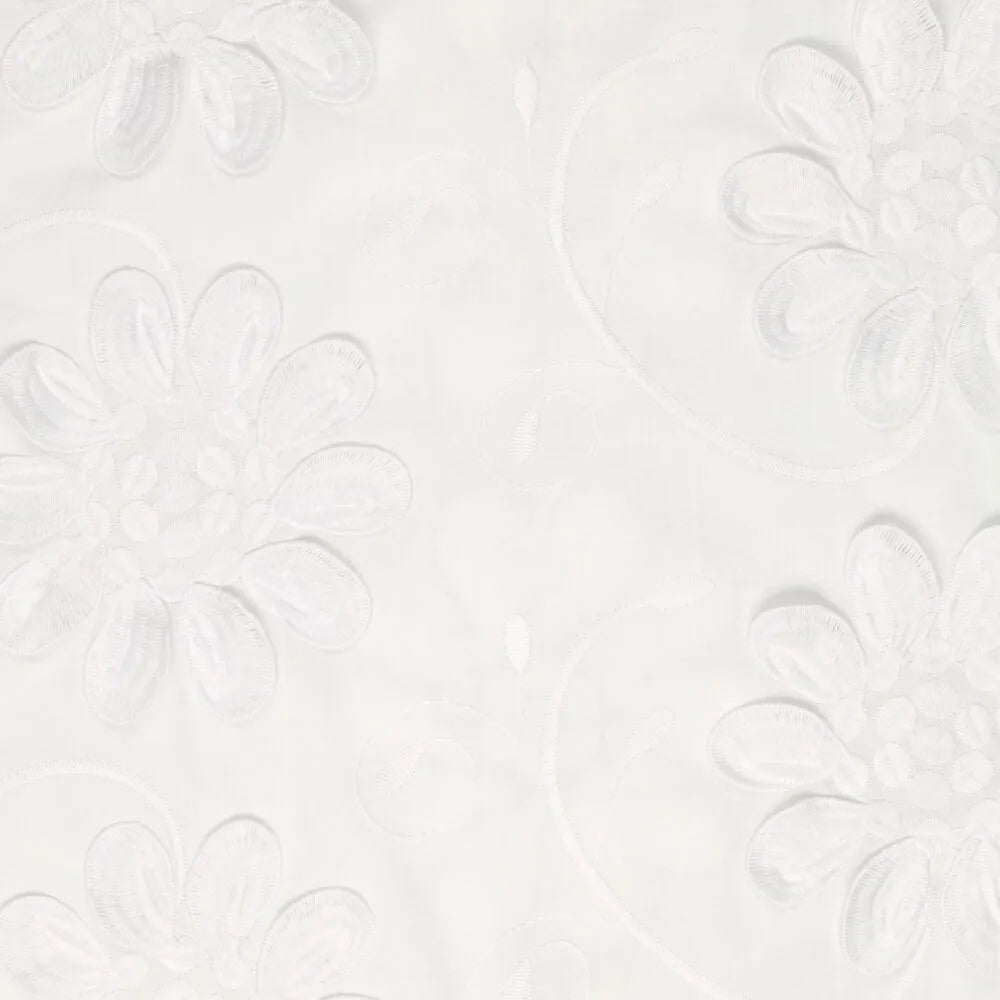 DIRNDLBLUSE KARREEAUSSCHNITT 3D FLOWERS PUFFÄRMEL WEISS