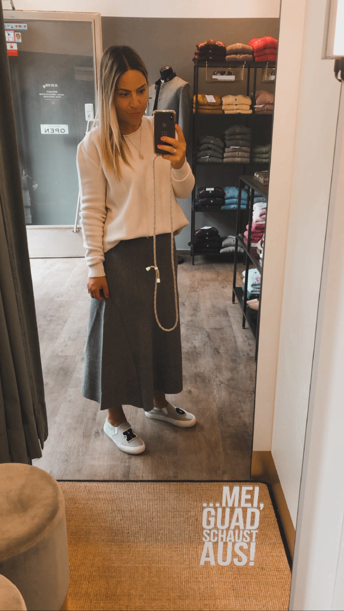 FASHION STRICK ROCK A-LINIE GRAU