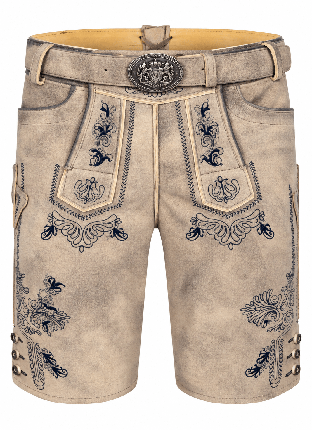 LEDERHOSE HALODRI BEIGE BLAU - JAN&INA Trachten