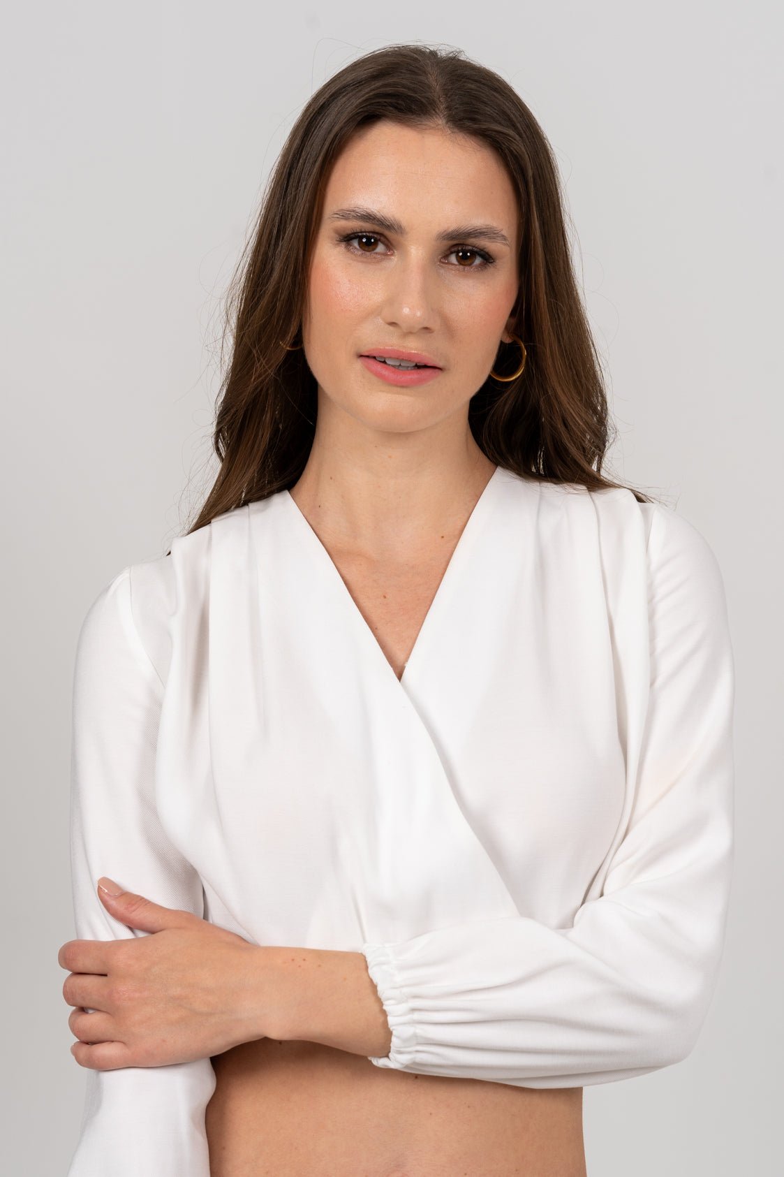 DIRNDLBLUSE CACHE COUER LANGARM WEISS - JAN&INA Trachten