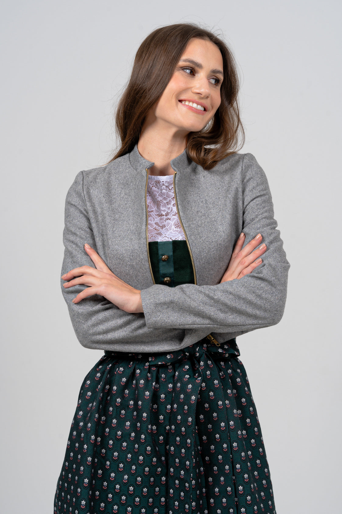 JACKE BLOUSON LODEN GRAUMELANGE