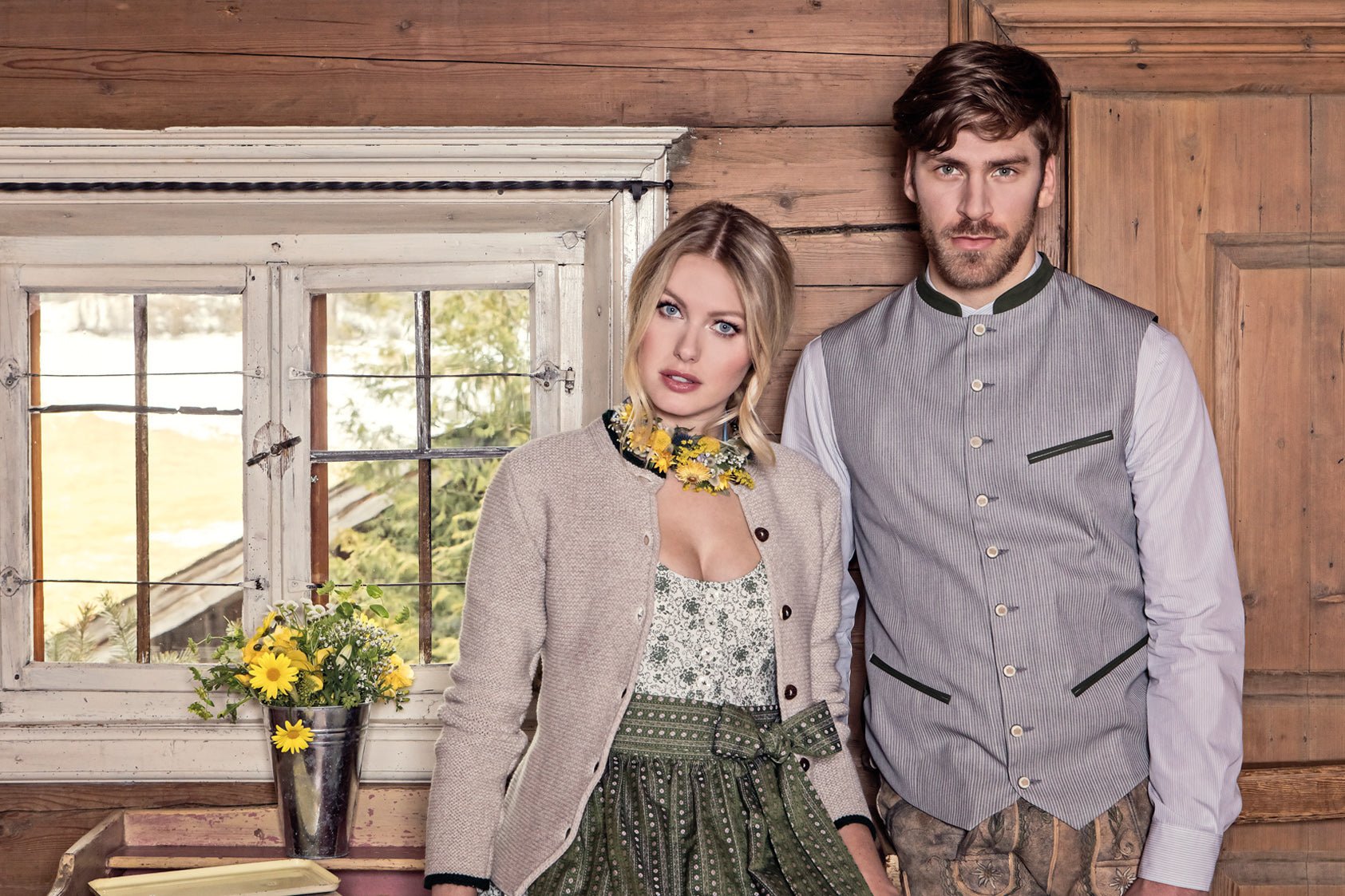 BAUMWOLL - TRADITIONSDIRNDL GRÜN - JAN&INA Trachten