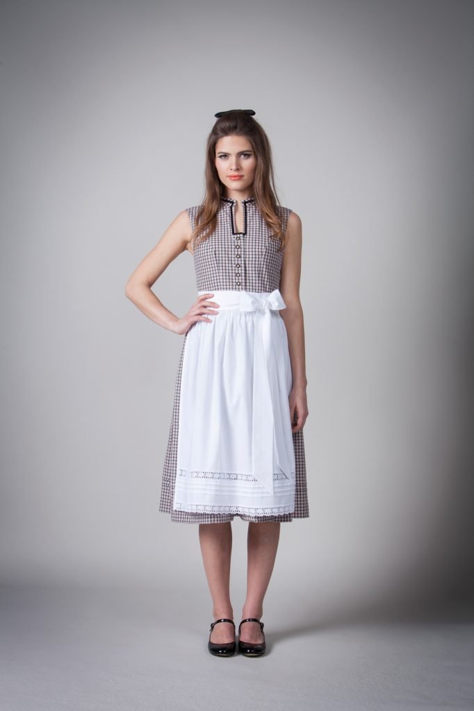 BW DIRNDL VINTAGE KARO STEHKRAGEN GRÜN - JAN&INA Trachten