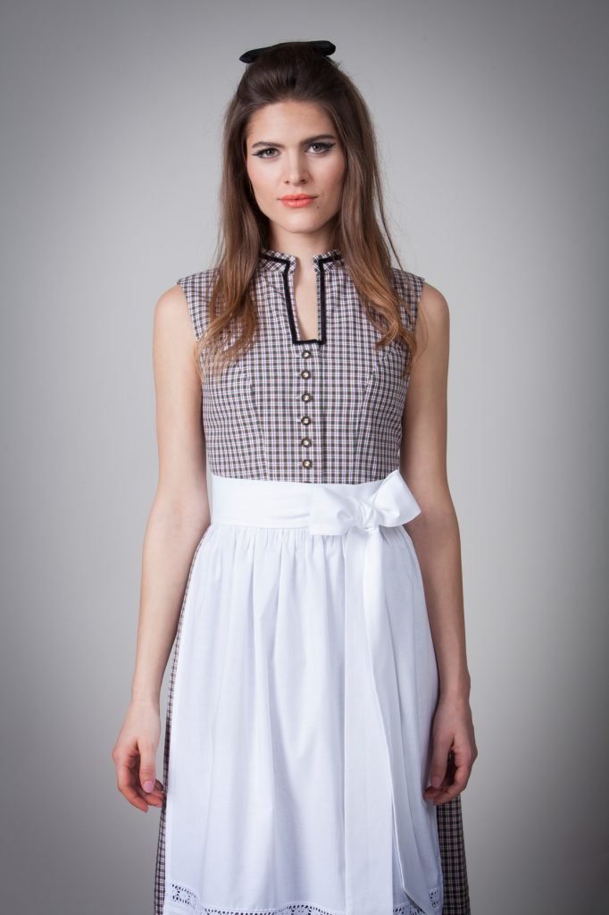 BW DIRNDL VINTAGE KARO STEHKRAGEN GRÜN - JAN&INA Trachten