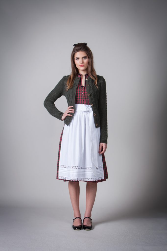 STRICKJACKE VINTAGE MIT ZOPF OLIV