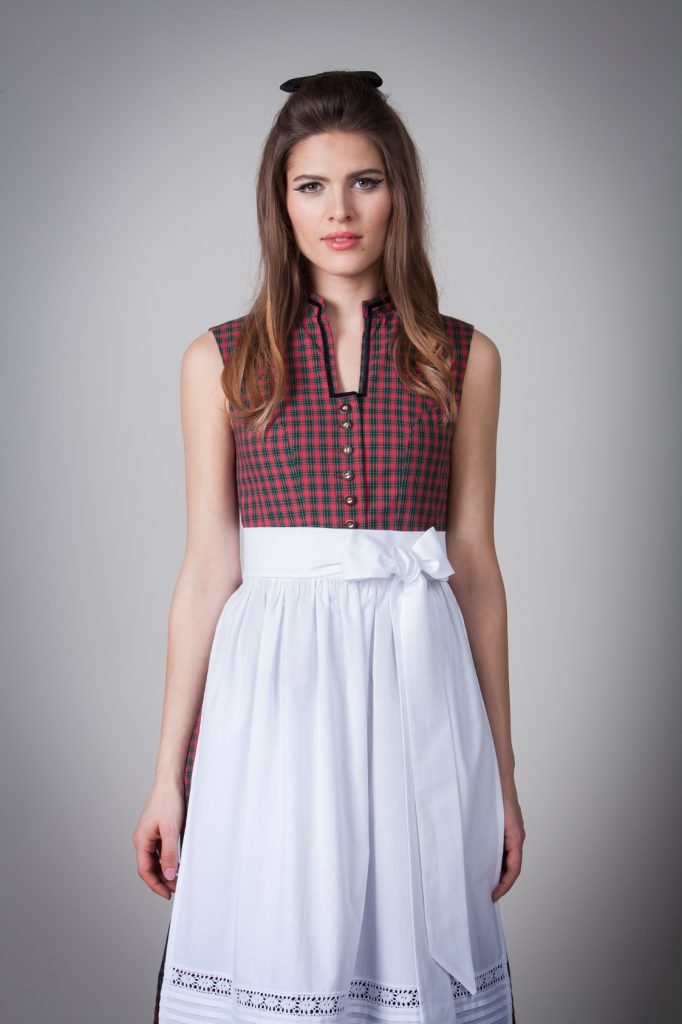 BW DIRNDL VINTAGE KARO STEHKRAGEN ROT - JAN&INA Trachten