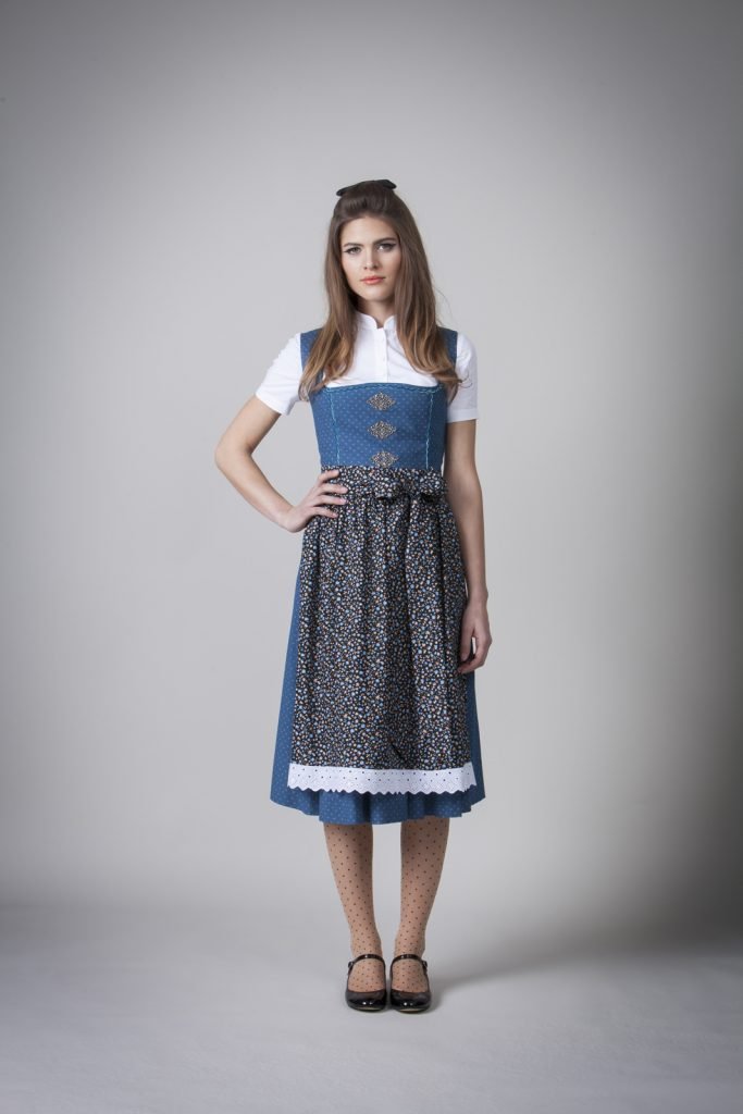 BW DIRNDL VINTAGE FLOWERS PETROL - JAN&INA Trachten