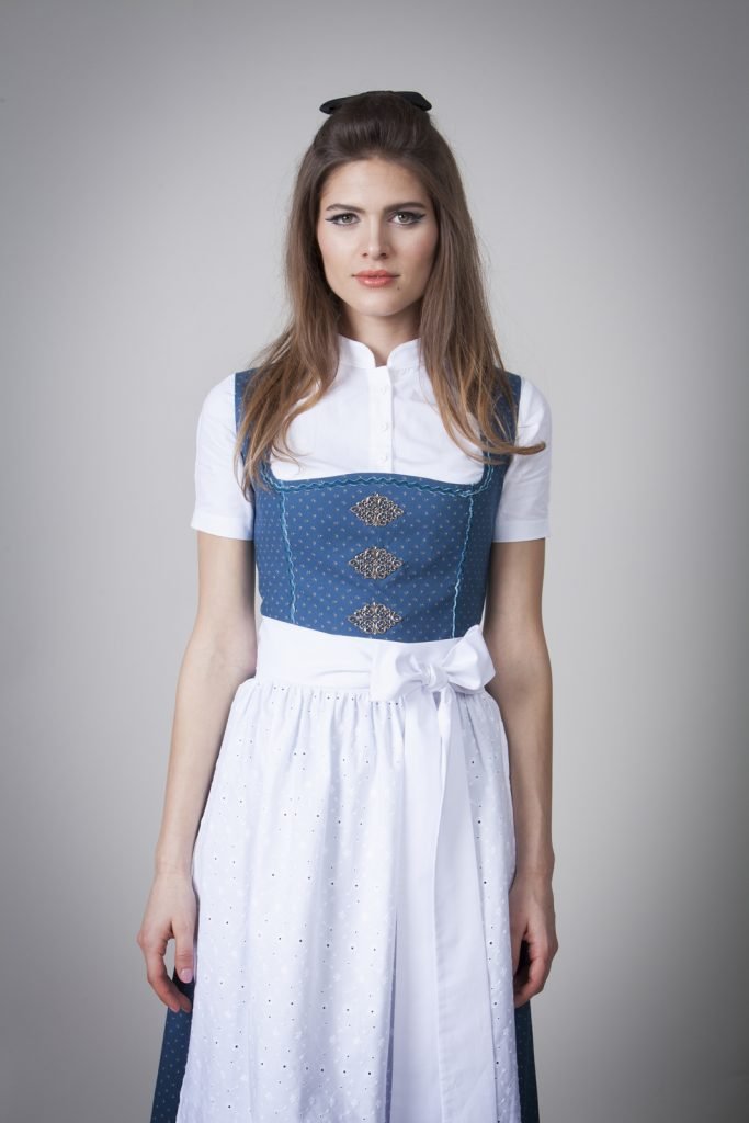 BW DIRNDL VINTAGE FLOWERS PETROL - JAN&INA Trachten