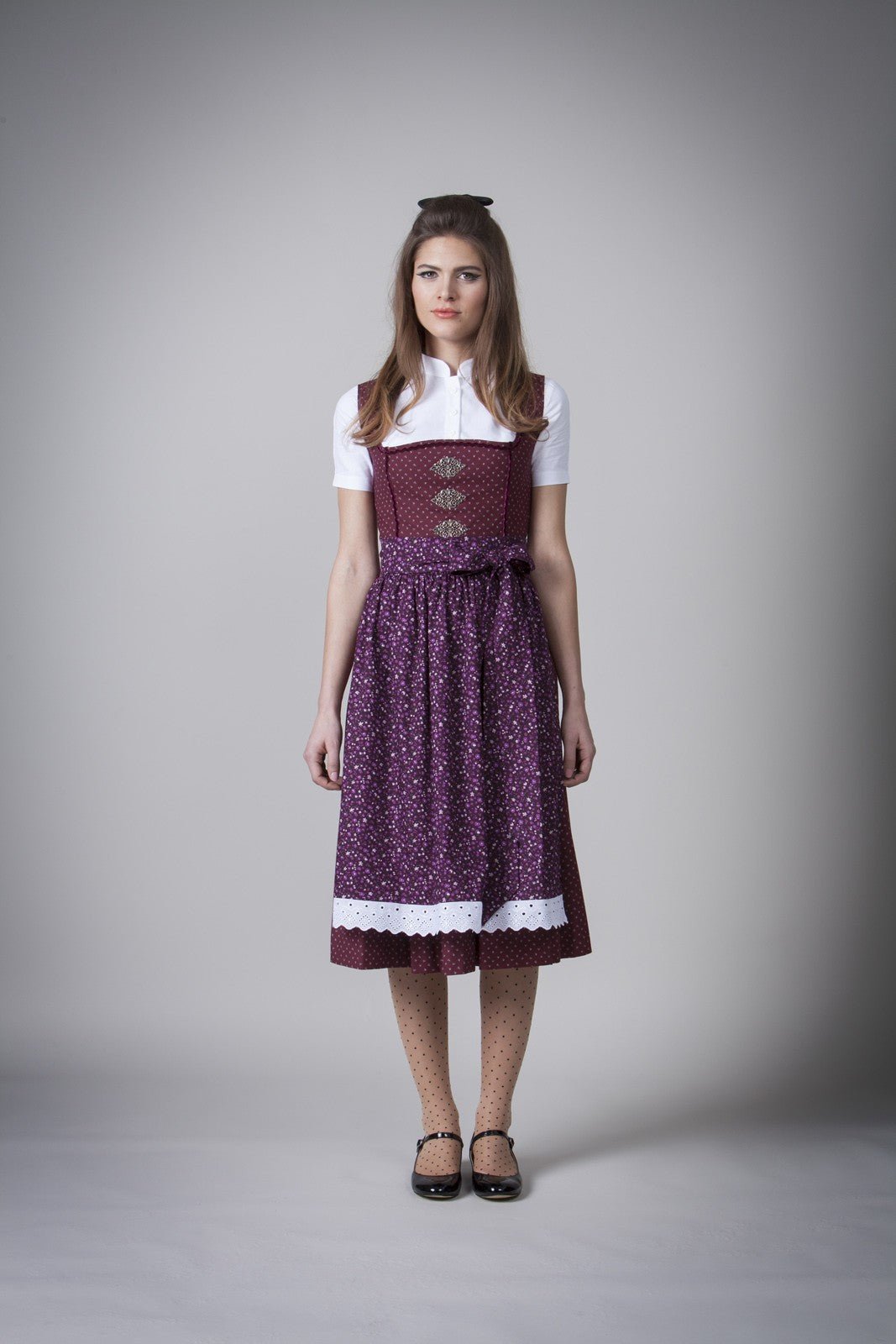 BW DIRNDL VINTAGE FLOWERS PFLAUME - JAN&INA Trachten