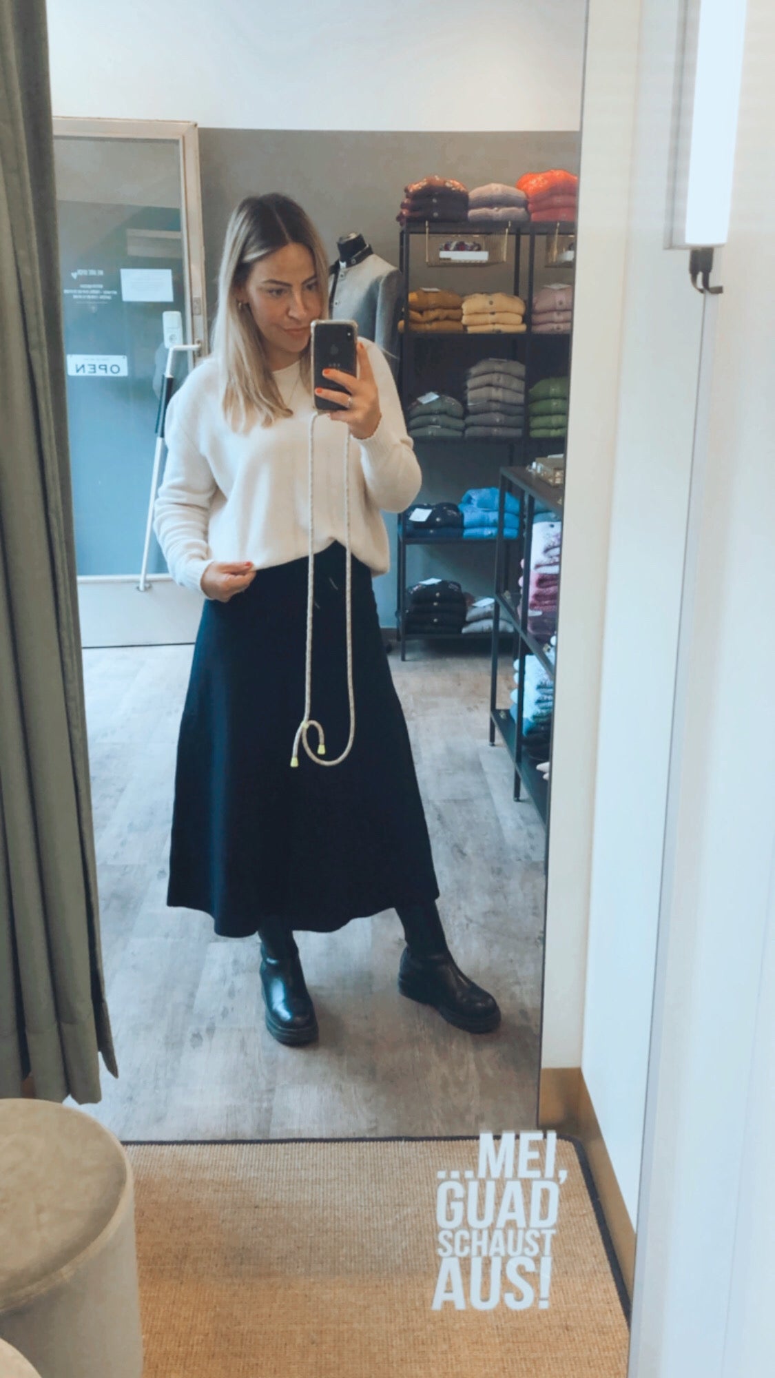 FASHION STRICK ROCK A-LINIE GRAU