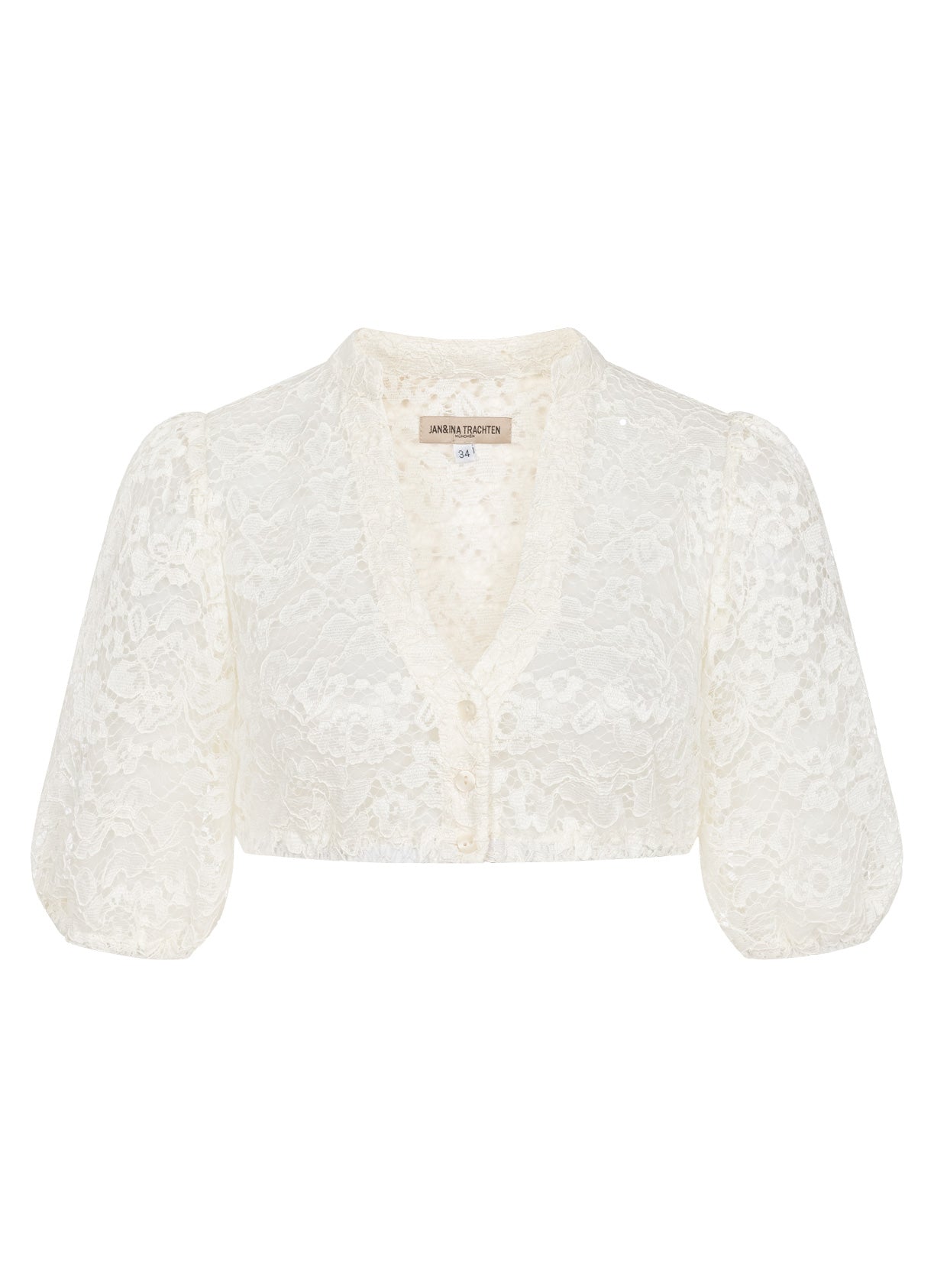 DIRNDLBLUSE PUFFÄRMEL FLOWER LACE CREME