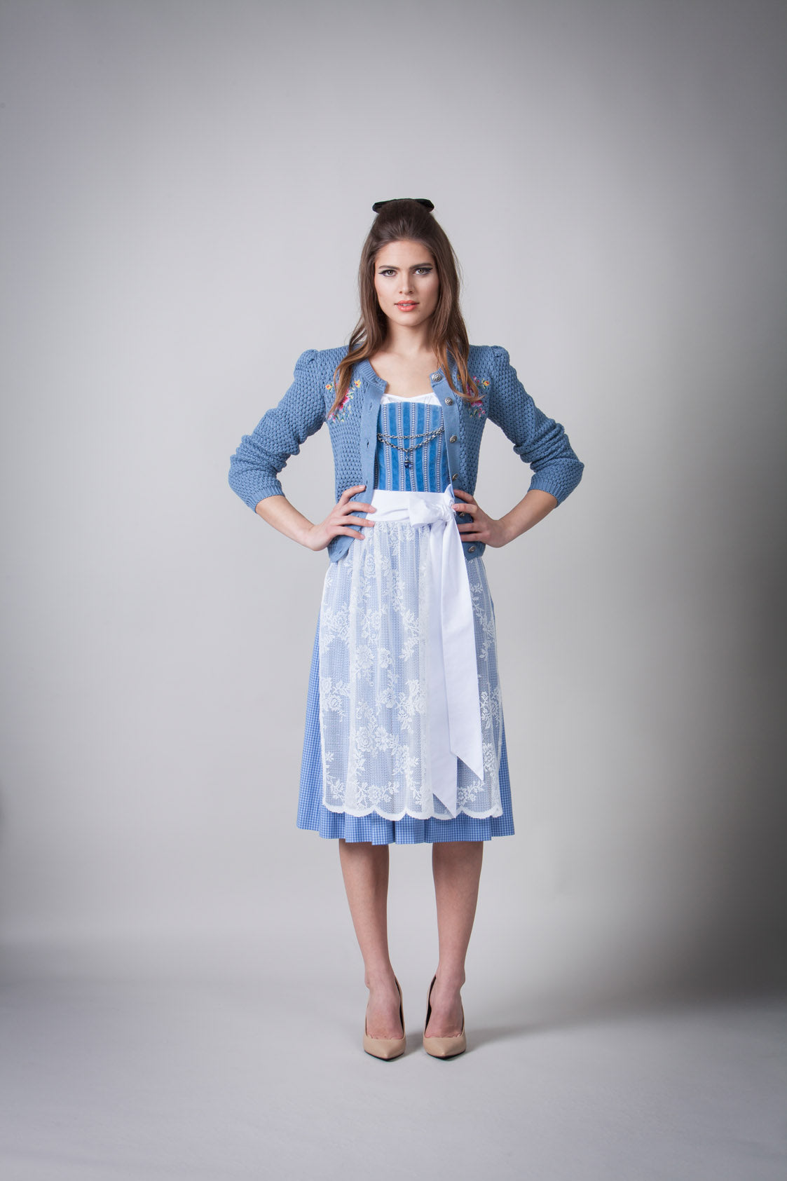LEINEN DIRNDL MONACO SKY HELLBLAU
