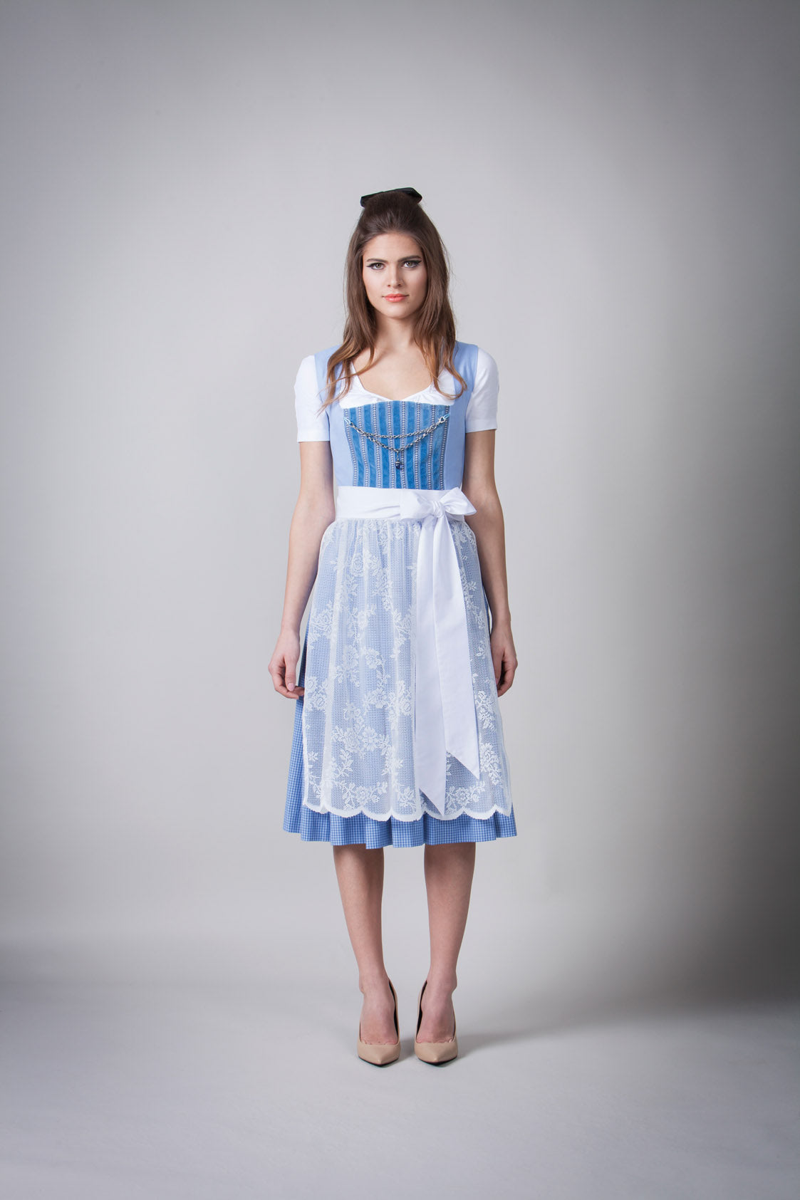LEINEN DIRNDL MONACO SKY HELLBLAU