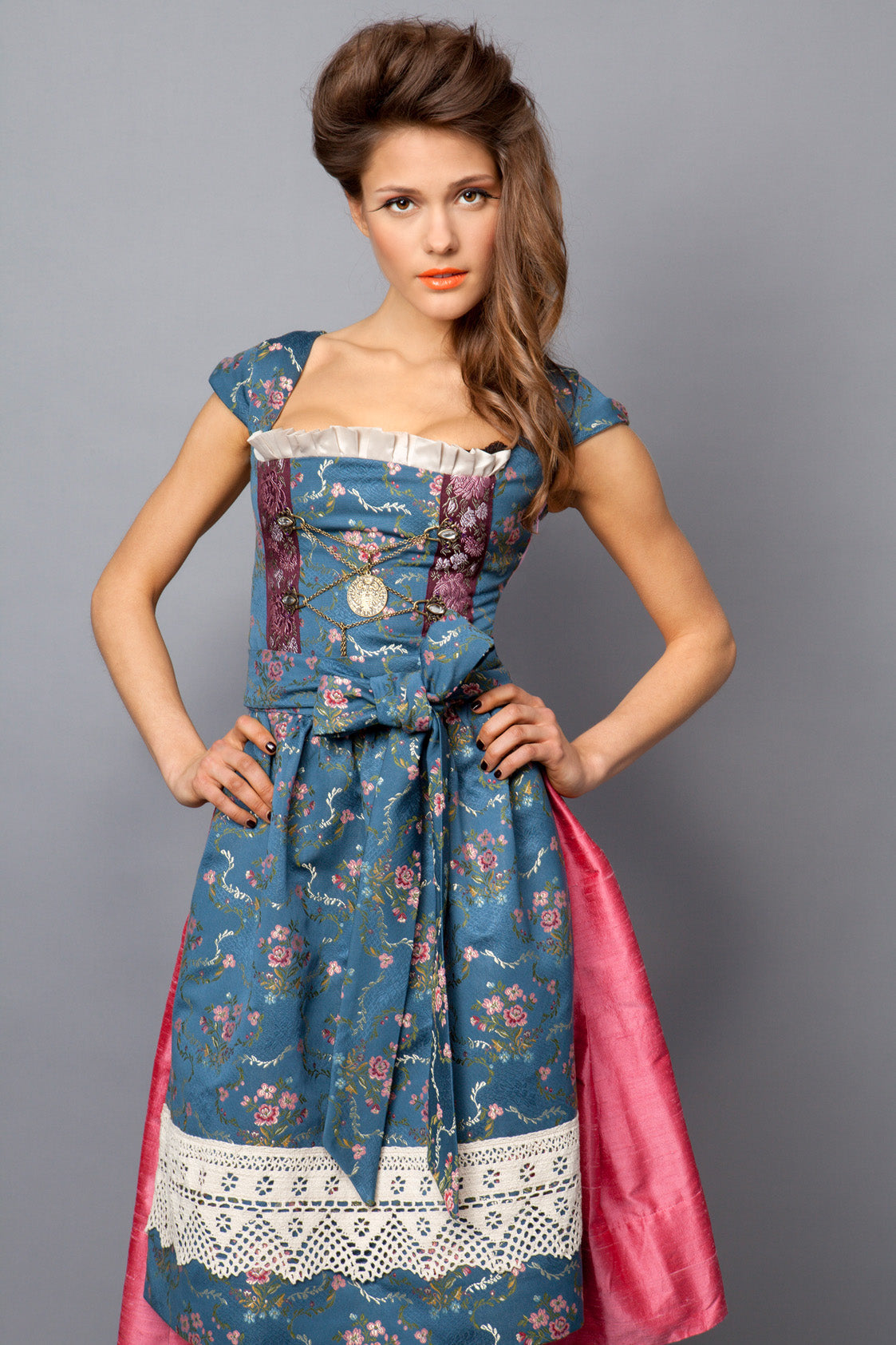 DIRNDL PERGOLA BLEU/ROSÈ