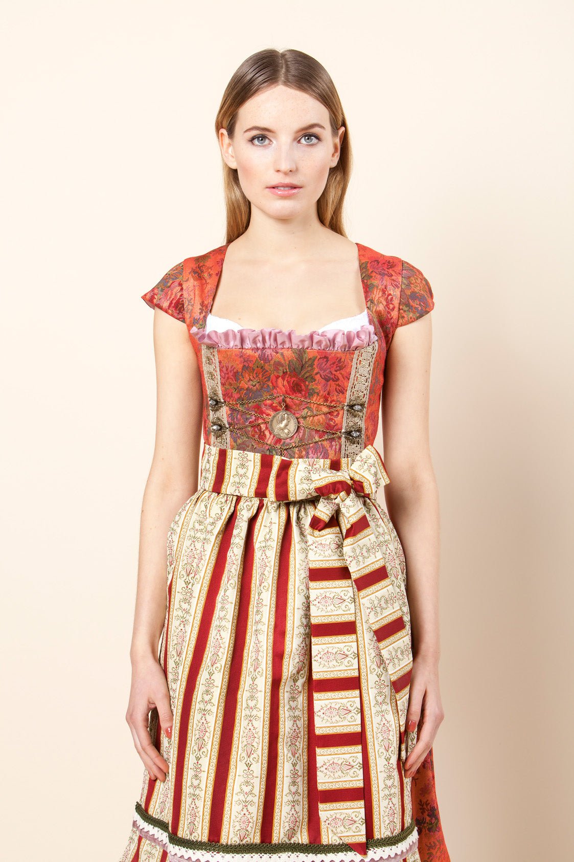 DIRNDL VINTAGE GOBELIN STRETCH ROT - JAN&INA Trachten