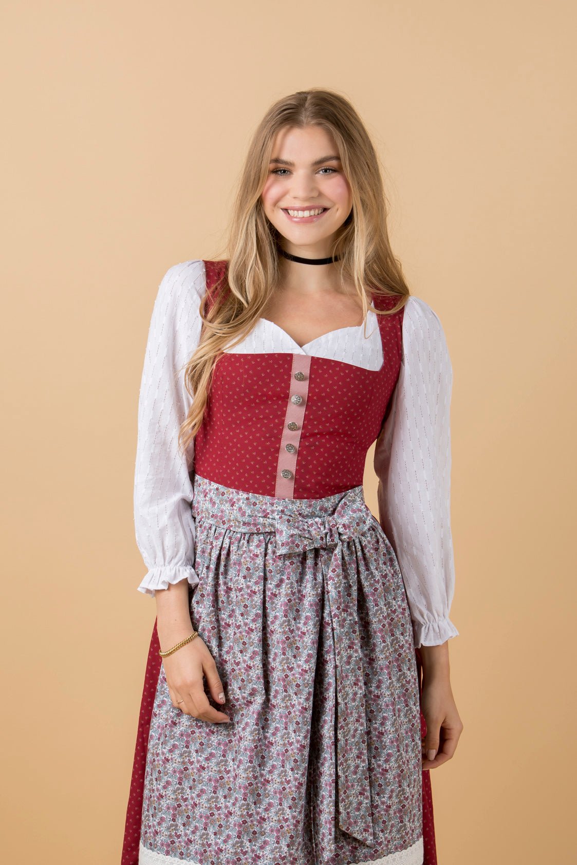 BW DIRNDL VINTAGE FLOWERS BLUTROT - JAN&INA Trachten