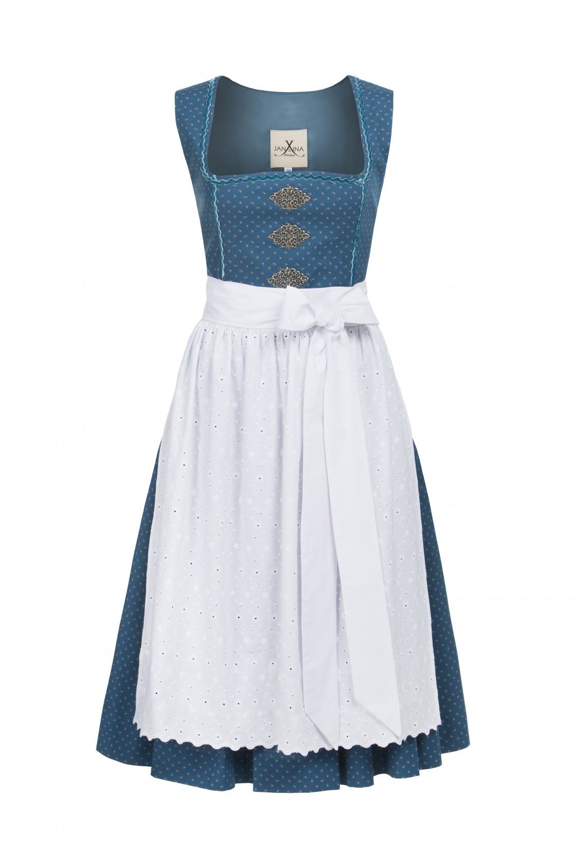 BW DIRNDL VINTAGE FLOWERS PETROL - JAN&INA Trachten