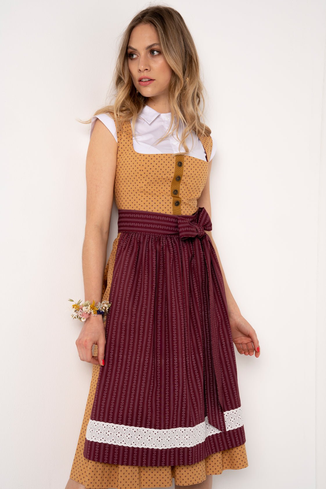 BW DIRNDL VINTAGE FLOWERS GOLD - JAN&INA Trachten