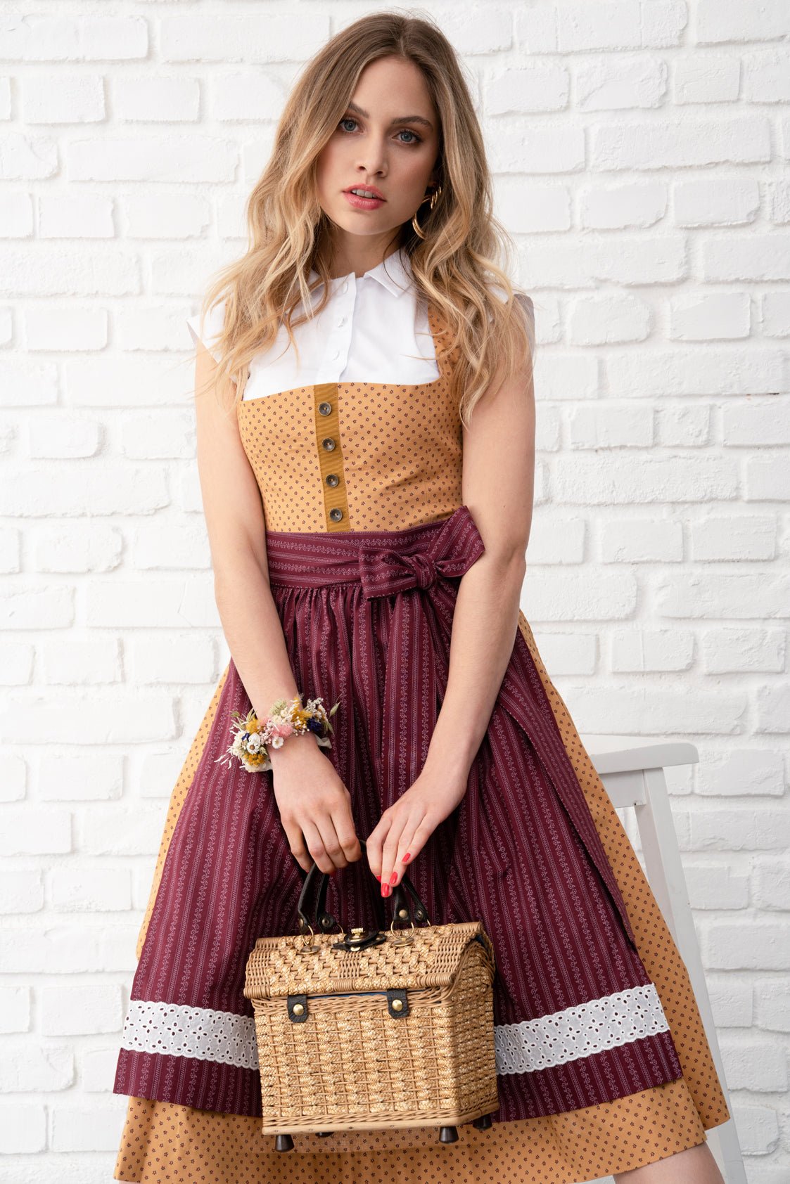 BW DIRNDL VINTAGE FLOWERS GOLD - JAN&INA Trachten