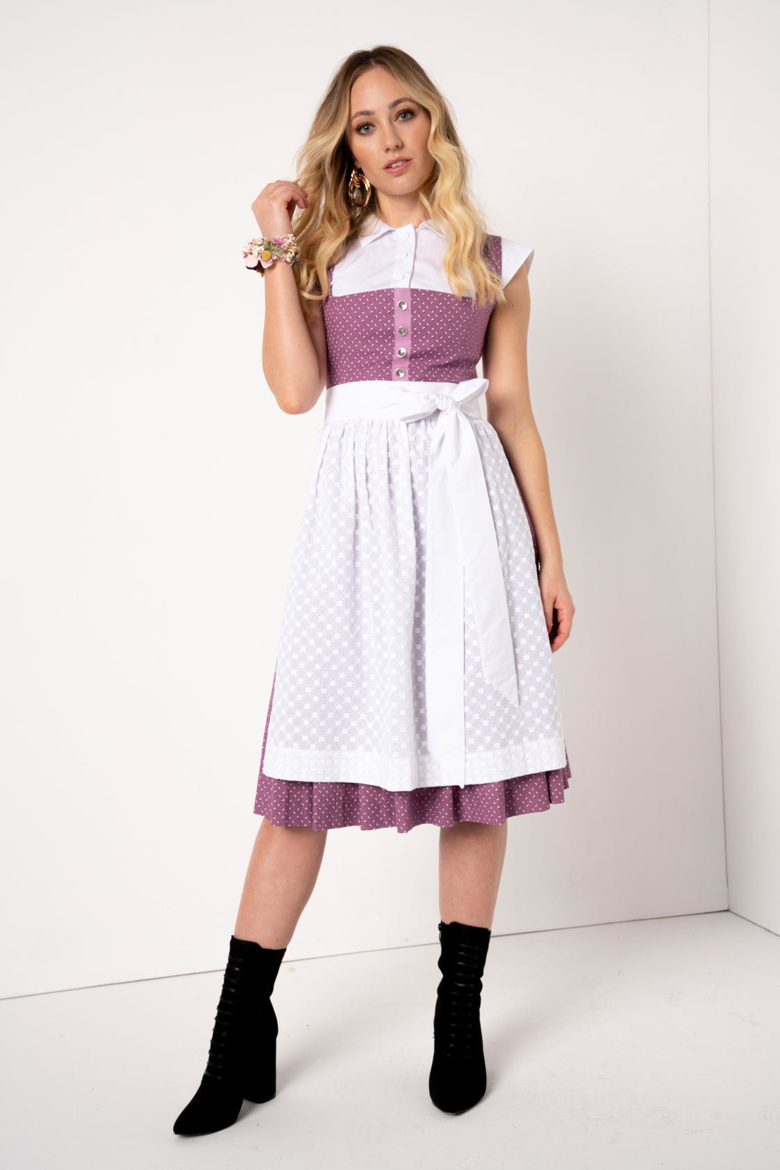 BW DIRNDL VINTAGE FLOWERS LAVENDEL - JAN&INA Trachten
