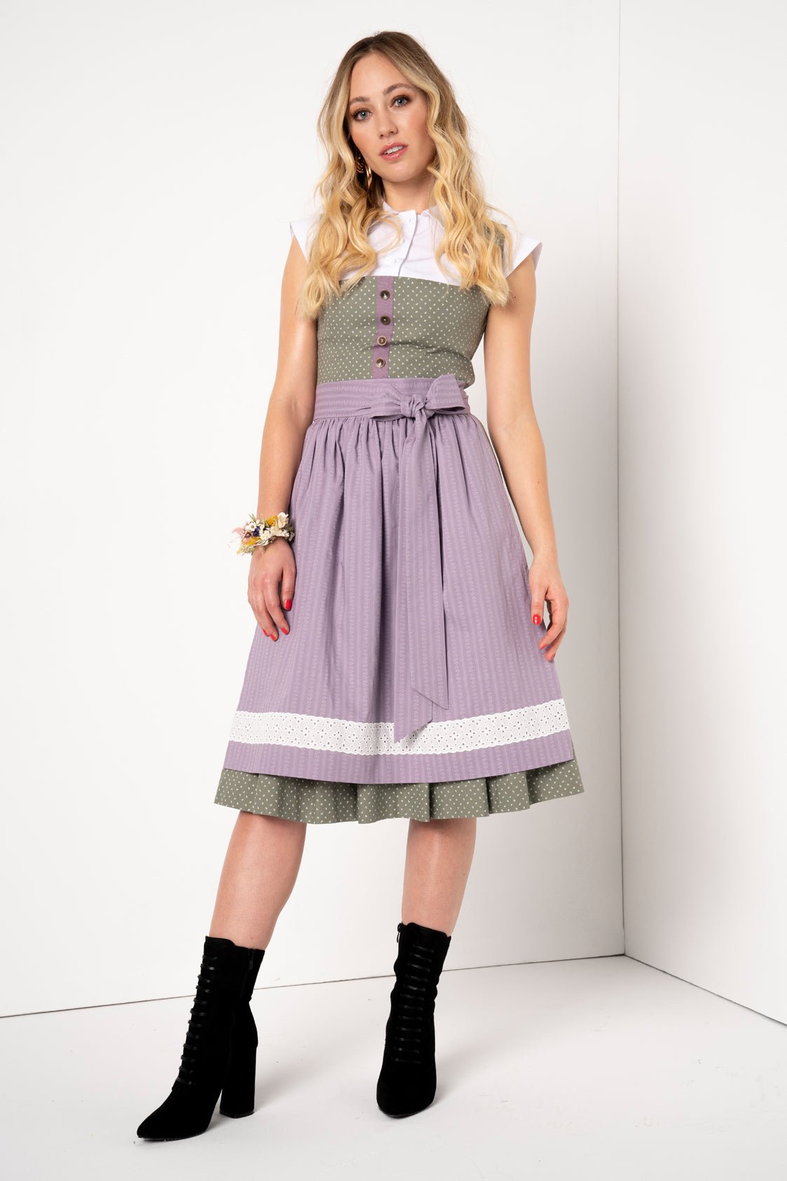 BW DIRNDL VINTAGE FLOWERS SALBEI - JAN&INA Trachten