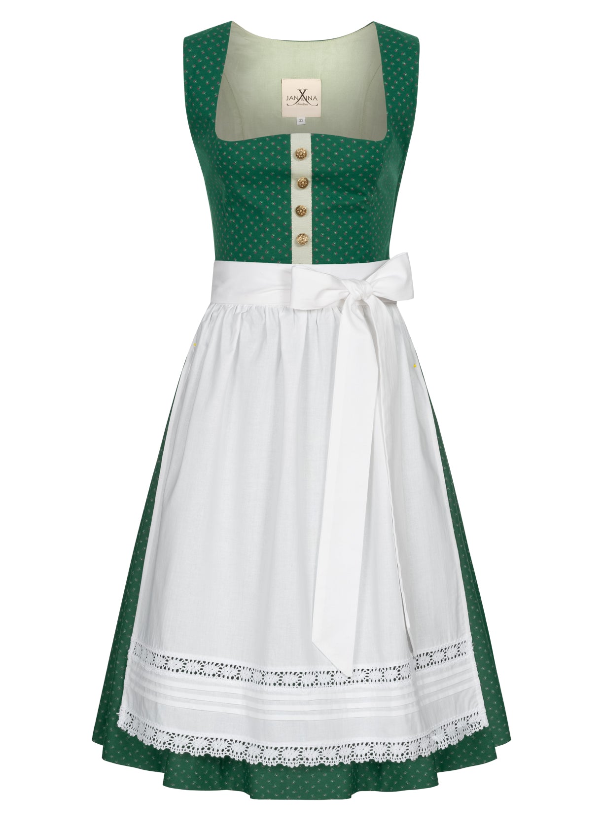 BW DIRNDL VINTAGE FLOWERS SMARAGDGRÜN