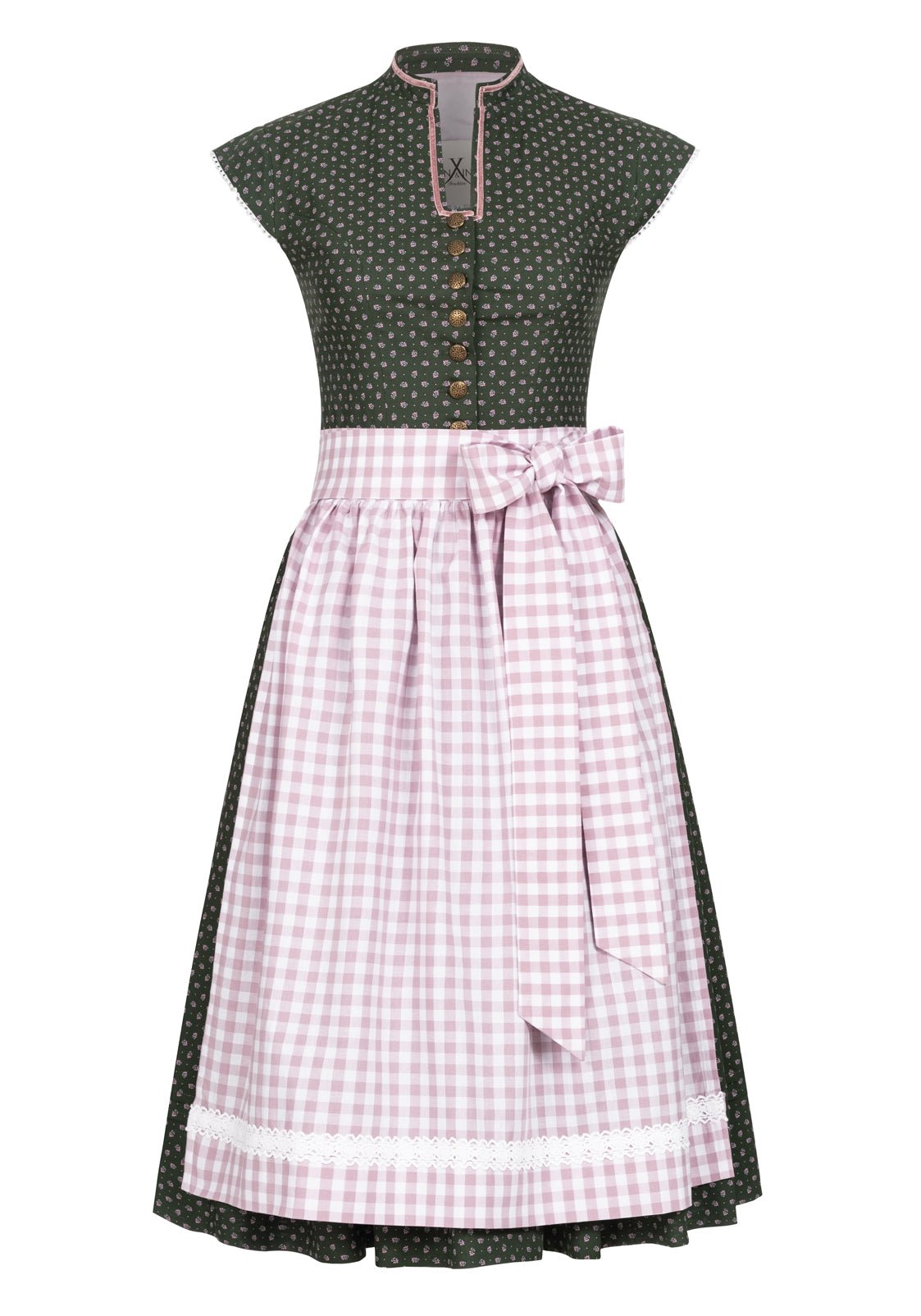 BW DIRNDLKLEID VICHY FLOWERS MOOSGRUEN/ ORCHIDEE - JAN&INA Trachten