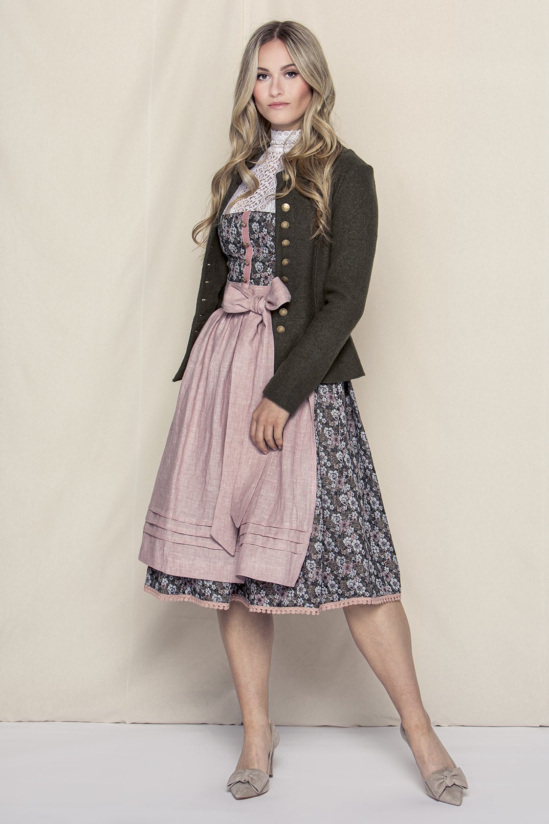 STEHKRAGEN BLAZER VINTAGE WALKLODEN KHAKI - JAN&INA Trachten