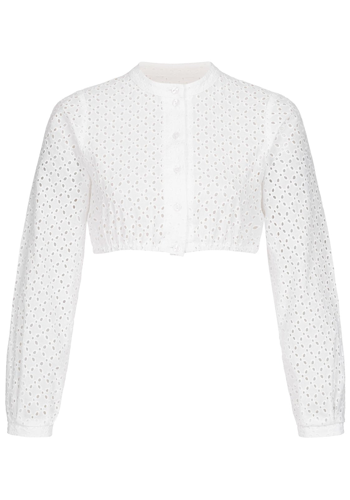 DIRNDLBLUSE BRODERIE ANGLAISE LANGARM WEISS - JAN&INA Trachten