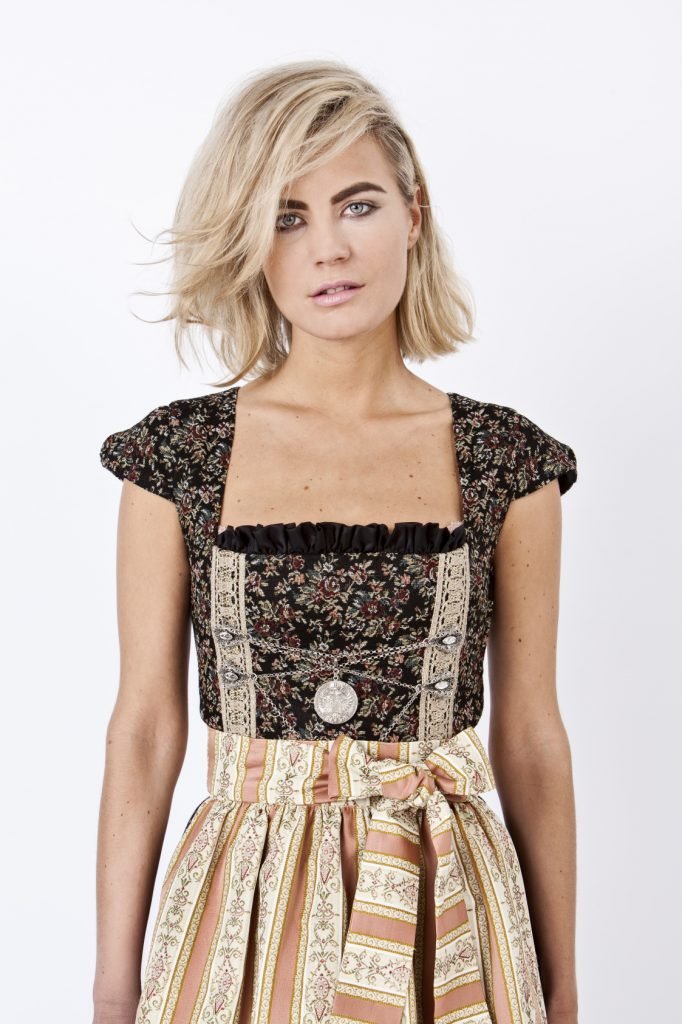 DIRNDL VINTAGE GOBELIN SCHWARZ/ ROSA - JAN&INA Trachten