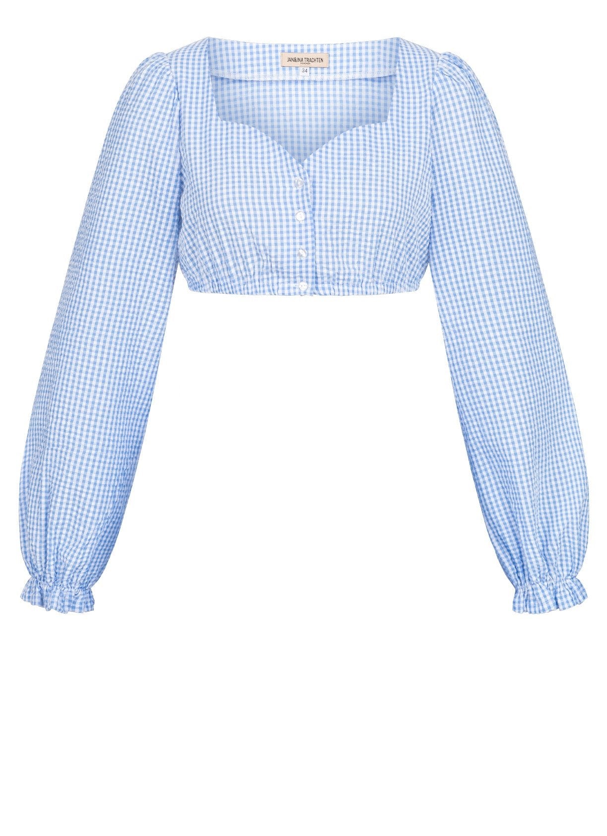 SPECIAL EDITION DIRNDLBLUSE SWEETHEART VICHY KARO HELLBLAU - JAN&INA Trachten