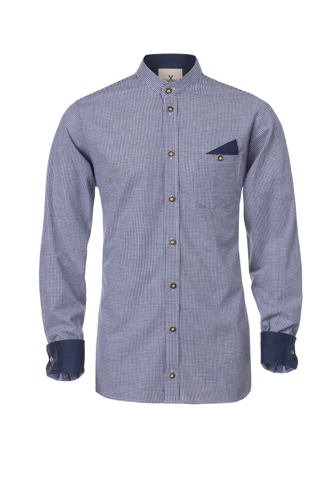 KAROHEMD SLIMFIT NAVY - JAN&INA Trachten