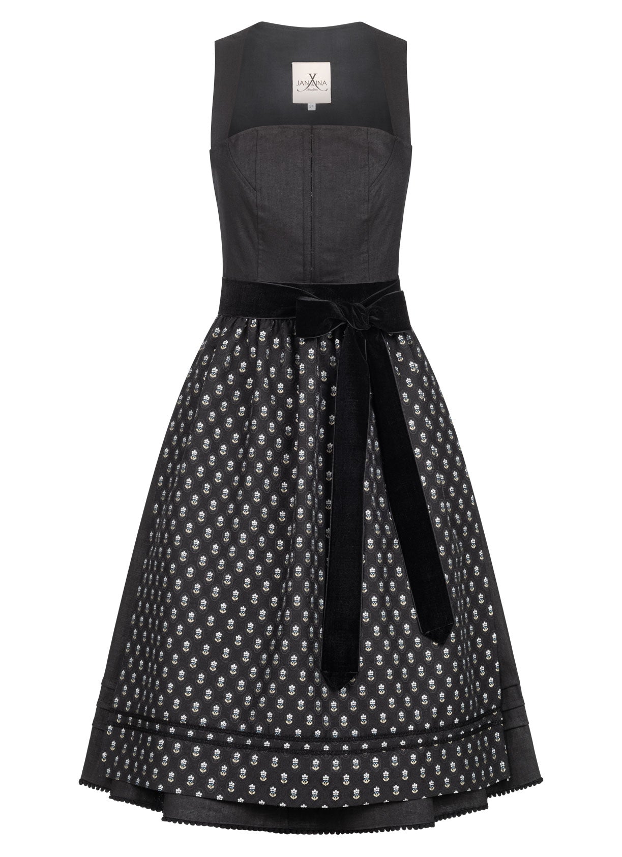 LEINEN DIRNDL MONACO SCHWARZ