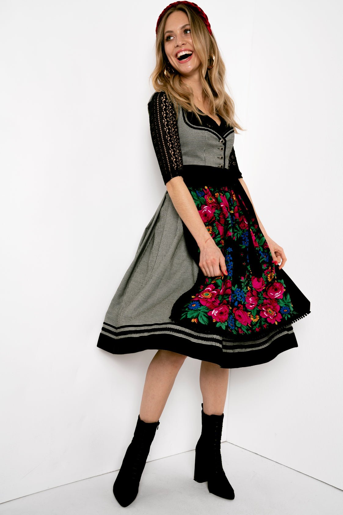 PEPITA LODEN FOLKLOREDIRNDL SCHWARZ/ WEISS - JAN&INA Trachten