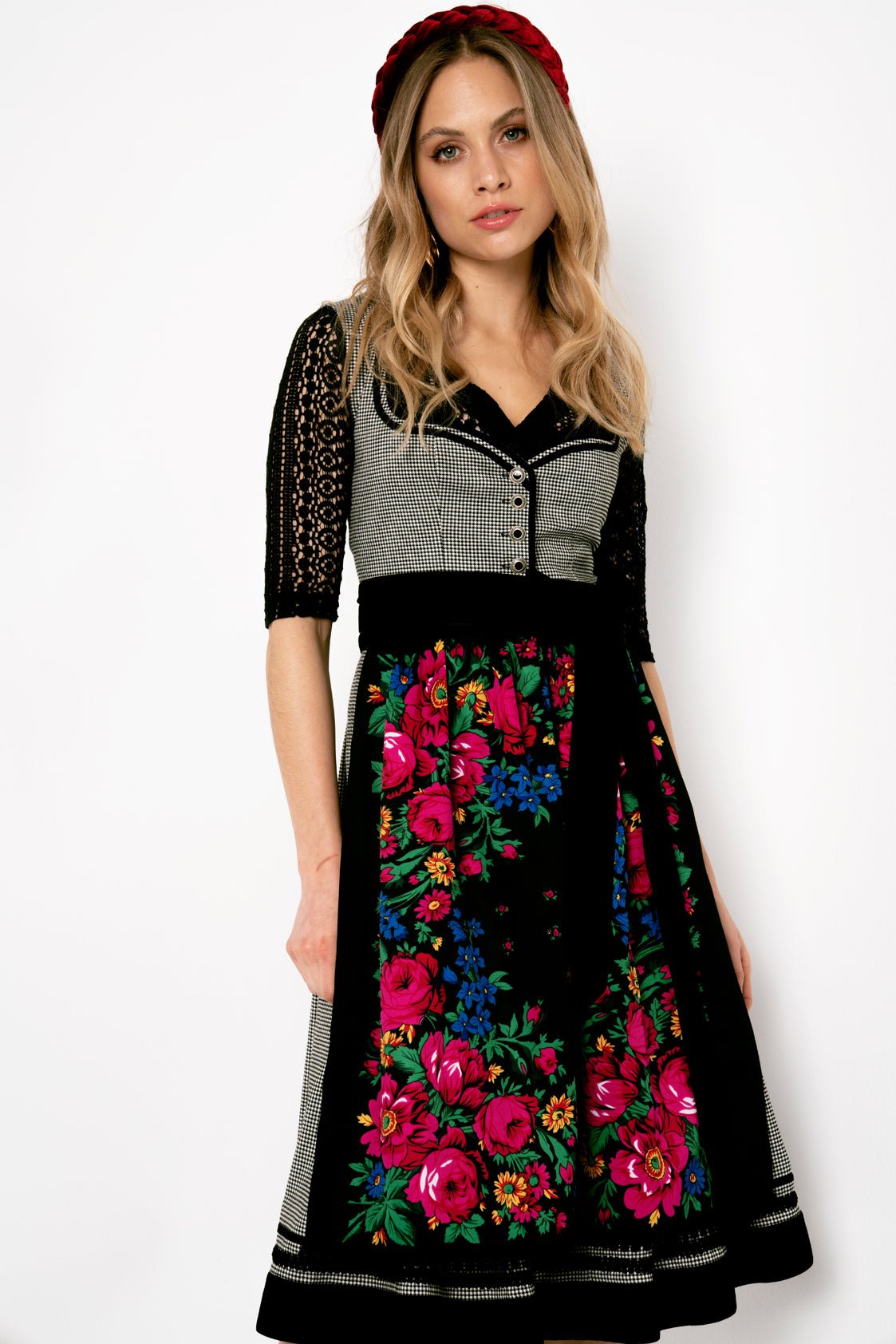 PEPITA LODEN FOLKLOREDIRNDL SCHWARZ/ WEISS - JAN&INA Trachten