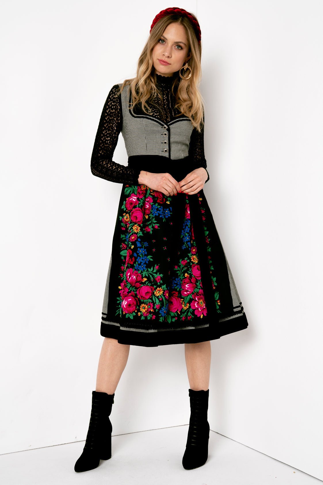 PEPITA LODEN FOLKLOREDIRNDL SCHWARZ/ WEISS - JAN&INA Trachten