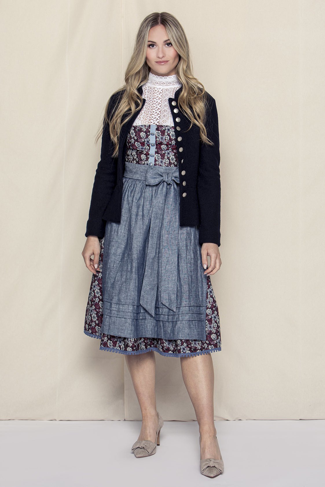 STEHKRAGEN BLAZER VINTAGE WALKLODEN NAVY - JAN&INA Trachten