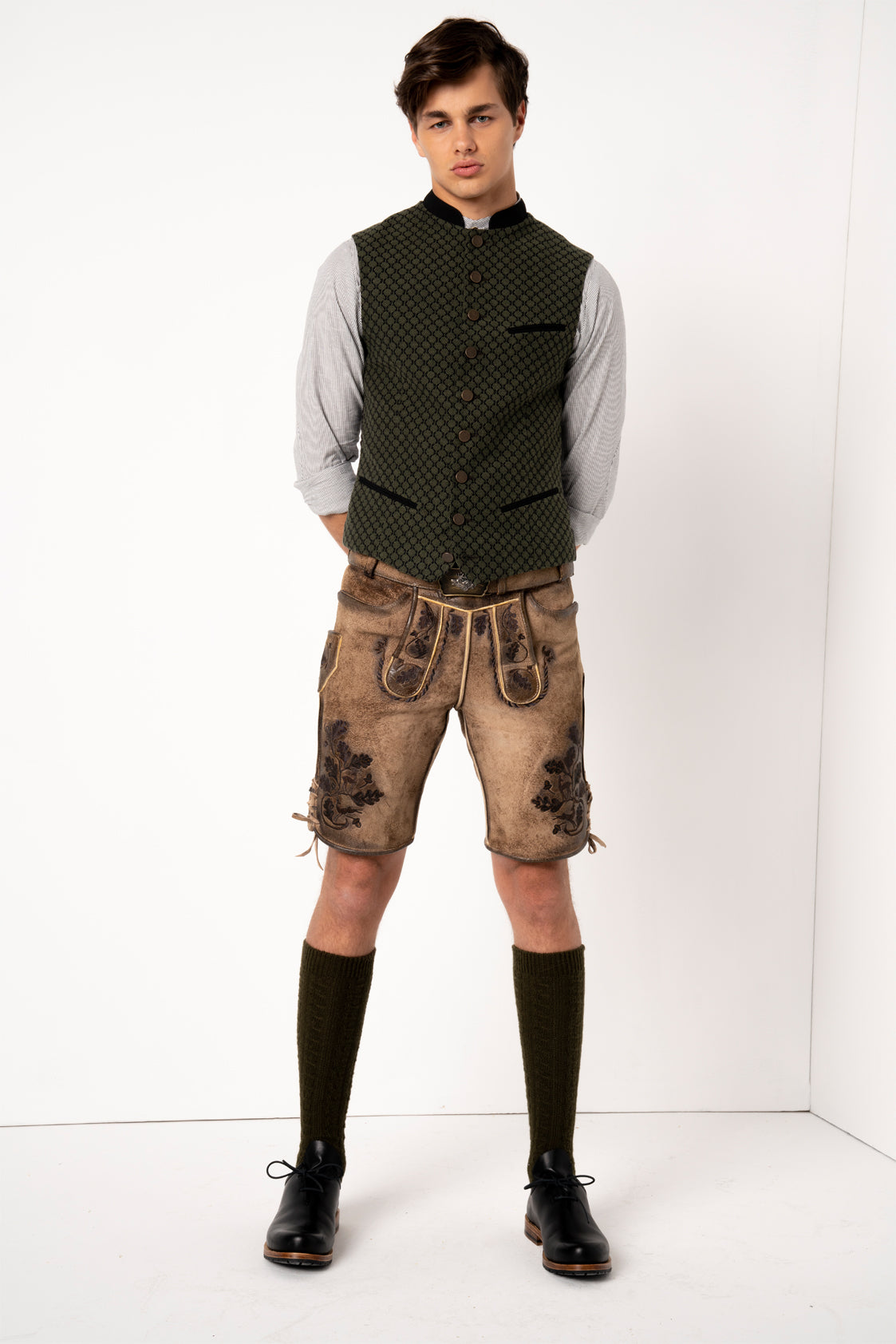 TRACHTENWESTE STEHKRAGEN OCTAGON OLIVGRÜN