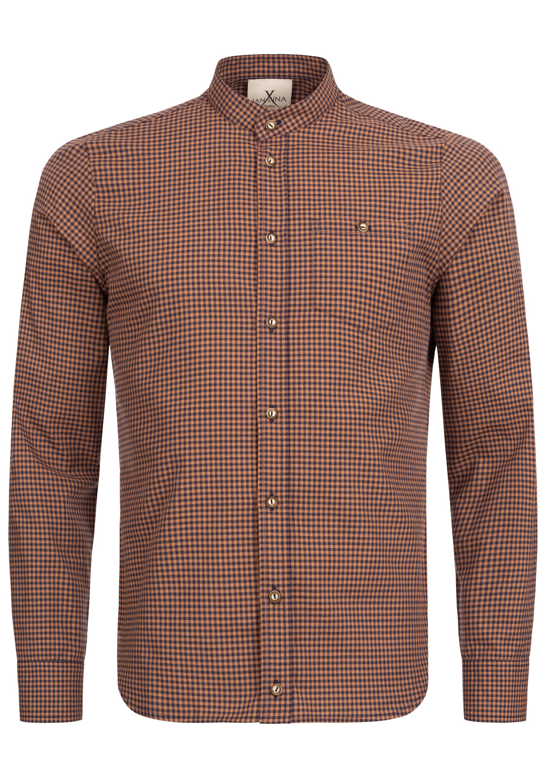 TRACHTENHEMD SLIMFIT FASHION KARO ROST/ SCHWARZ