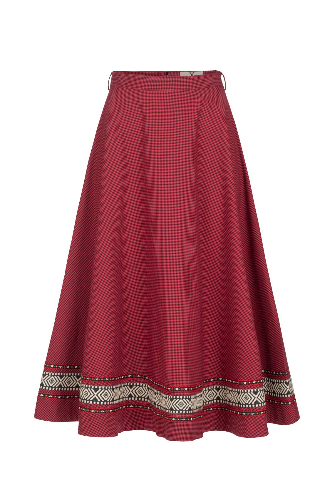 TRACHTENROCK FOLKLORE KARO ROT/SCHWARZ - JAN&INA Trachten