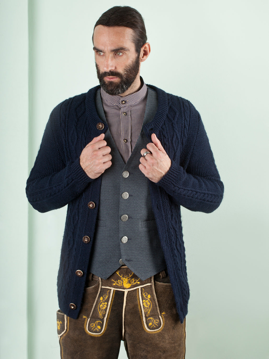 KAROHEMD SLIMFIT DUNKELBLAU