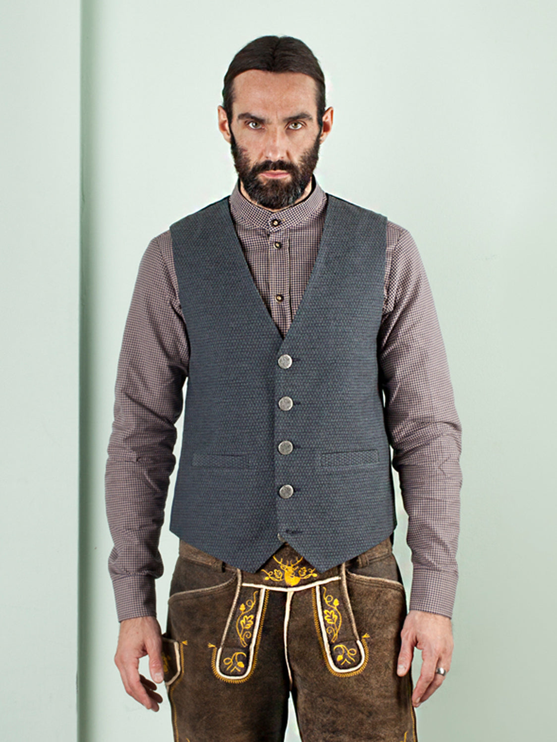 KAROHEMD SLIMFIT DUNKELBLAU