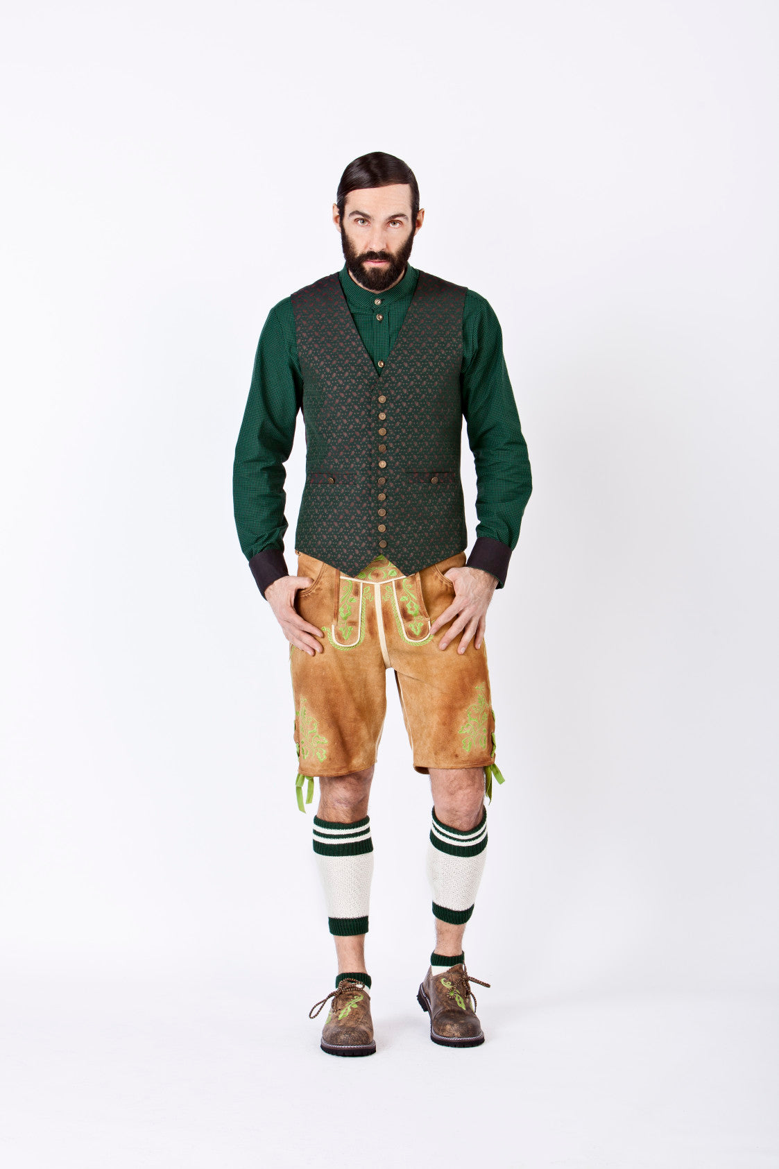 KAROHEMD SLIMFIT GRÜN/SCHWARZ