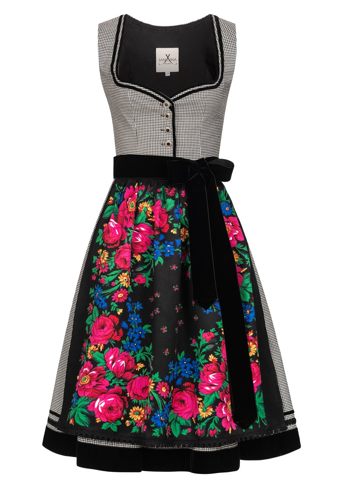 PEPITA LODEN FOLKLOREDIRNDL SCHWARZ/ WEISS - JAN&INA Trachten