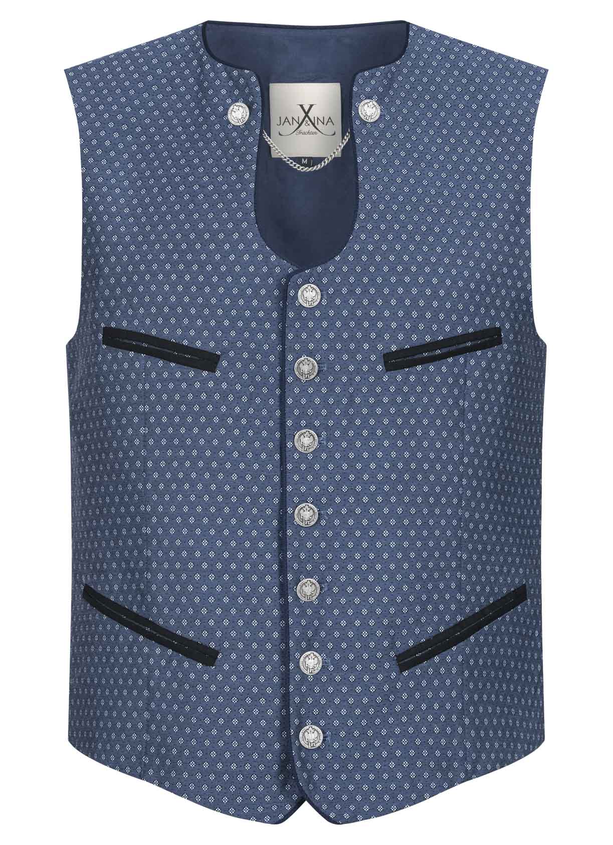 TRACHTENWESTE MIESBACH FLORAL ORNAMENT STAHLBLAU - JAN&INA Trachten