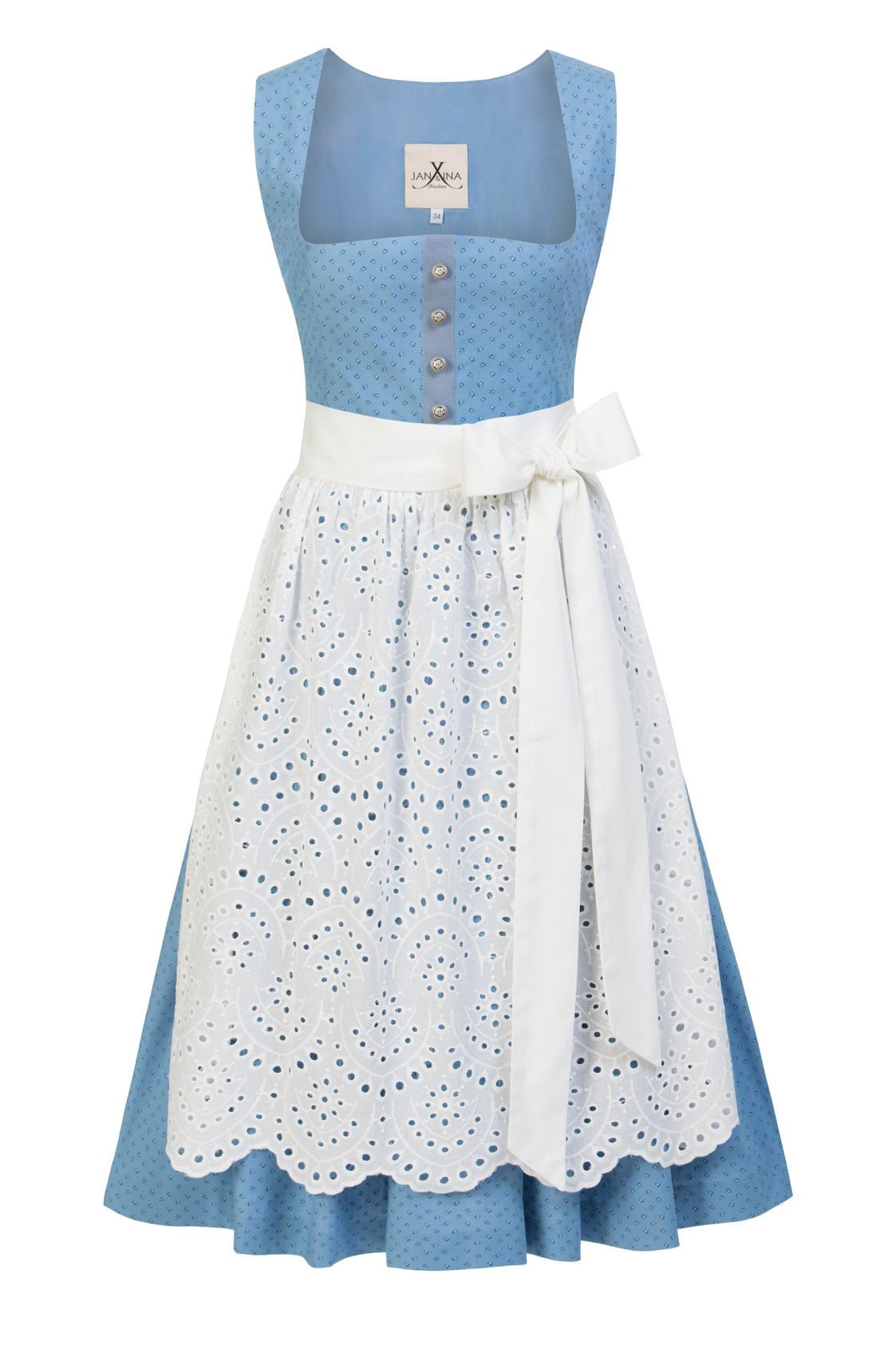 BW DIRNDL VINTAGE FLOWERS PASTELLBLAU - JAN&INA Trachten