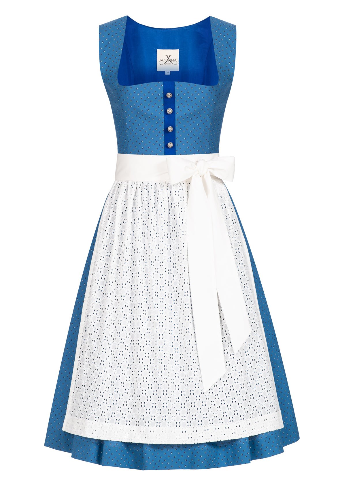 BW DIRNDL VINTAGE FLOWERS AZURBLAU - JAN&INA Trachten