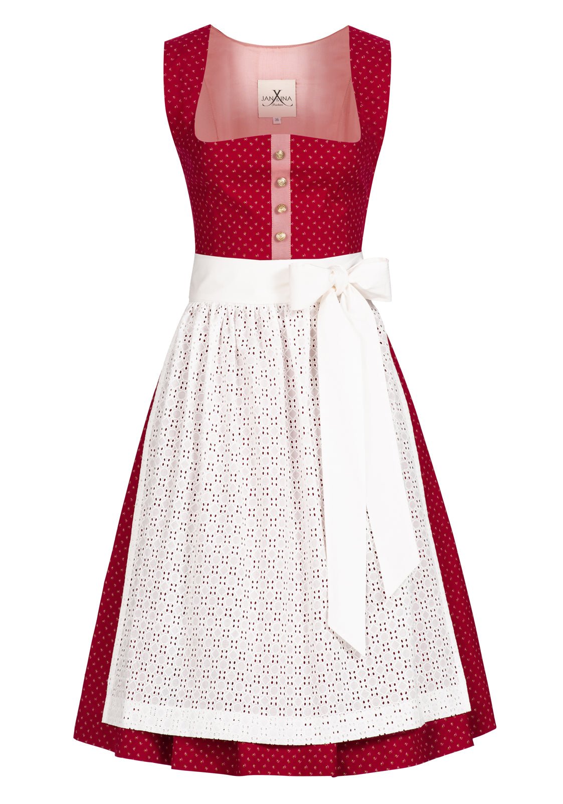 BW DIRNDL VINTAGE FLOWERS KARMINROT - JAN&INA Trachten